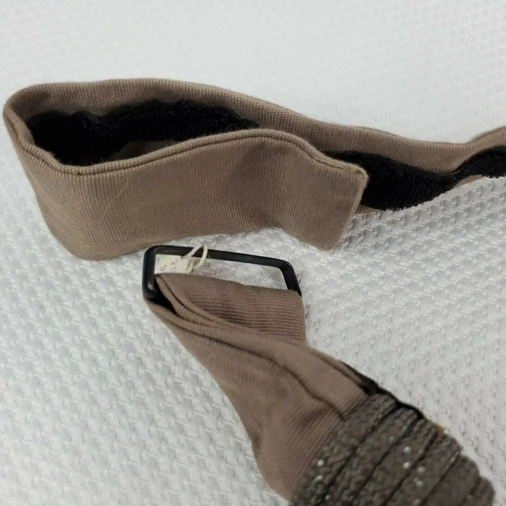 Vintage 80's Designer Carolyn Tanner Statement Belt Silver Brown Red Metal